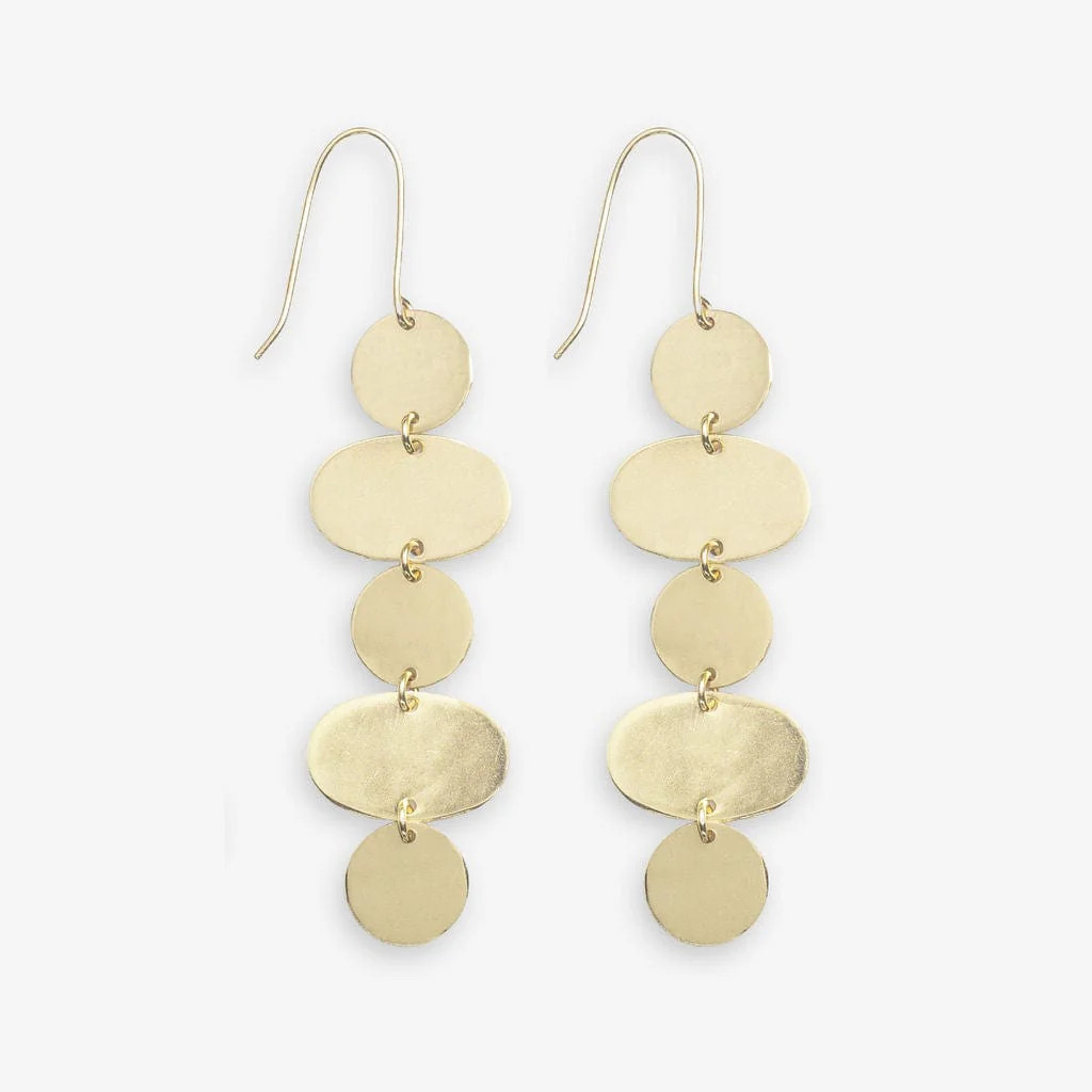 Gretchen Oval Circle Earrings Brass | INK+ALLOY