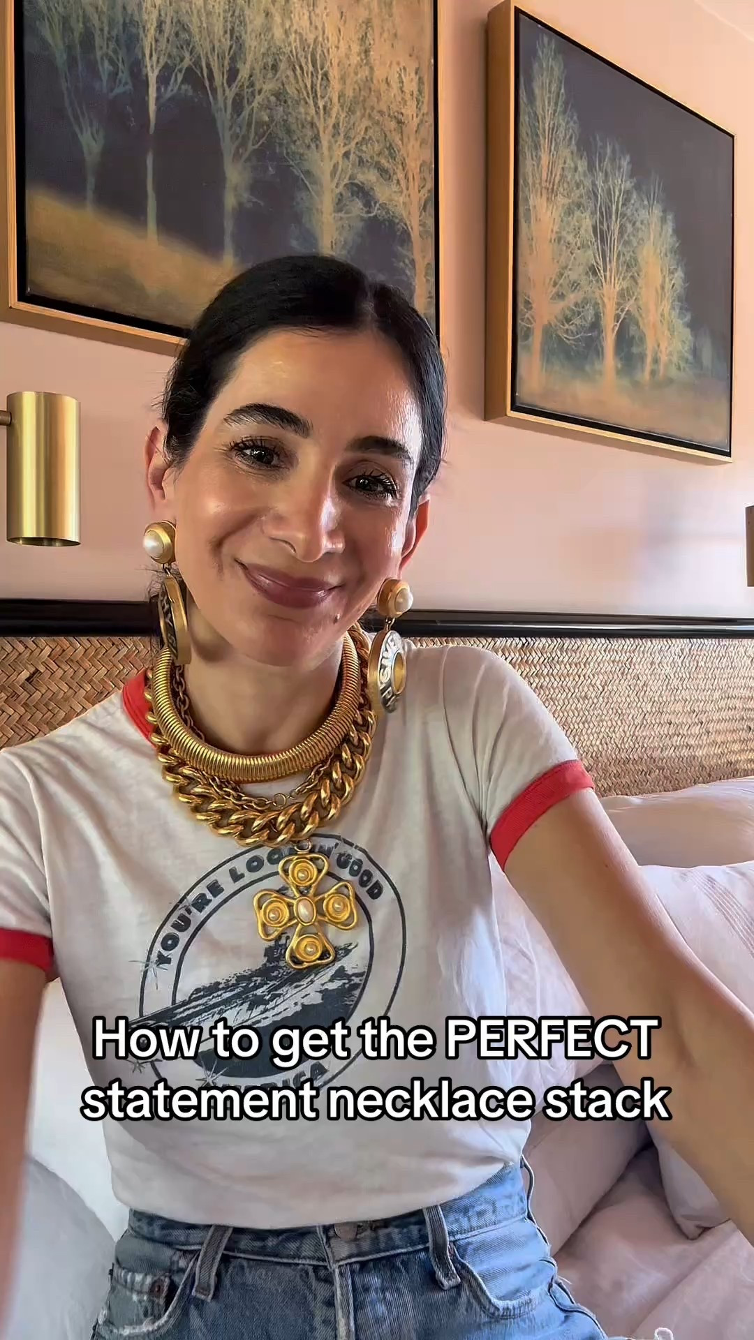 How to get the perfect statement jewelry stack. Vintage necklace. Vintage designer jewelry  

#LTKStyleTip