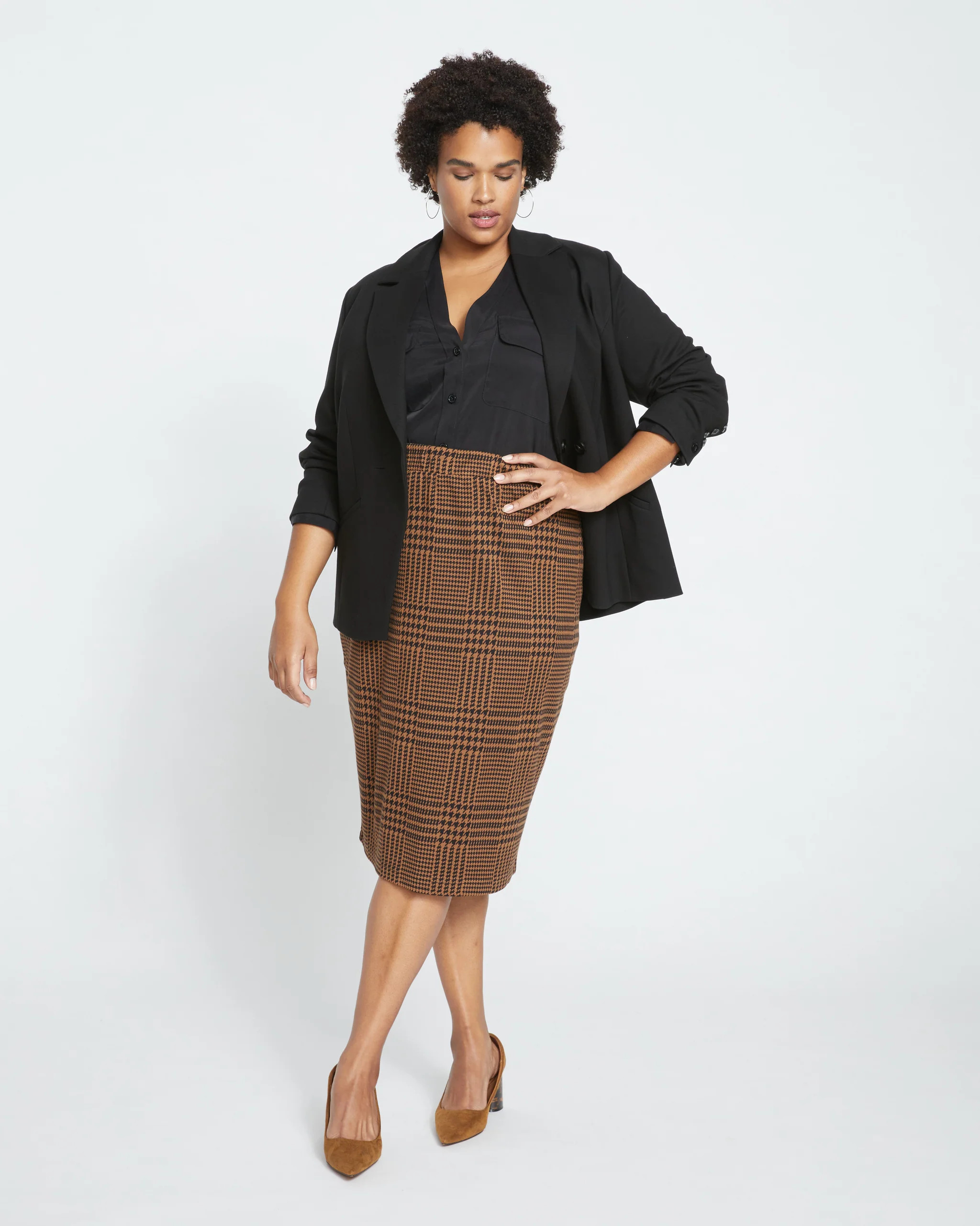 Danube Ponte Skirt - Autumn Houndstooth Jacquard | Universal Standard