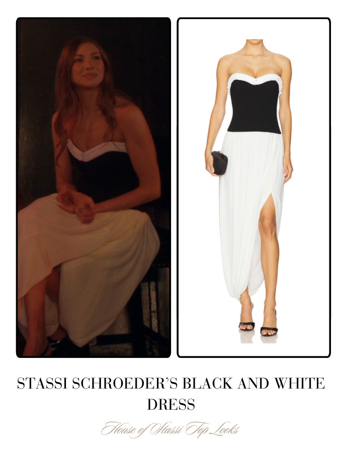 Stassi Schroeder's Black and White Strapless Dress 

 