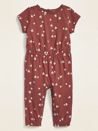Printed Short-Sleeve Jersey Jumpsuit for Baby | Old Navy (US)