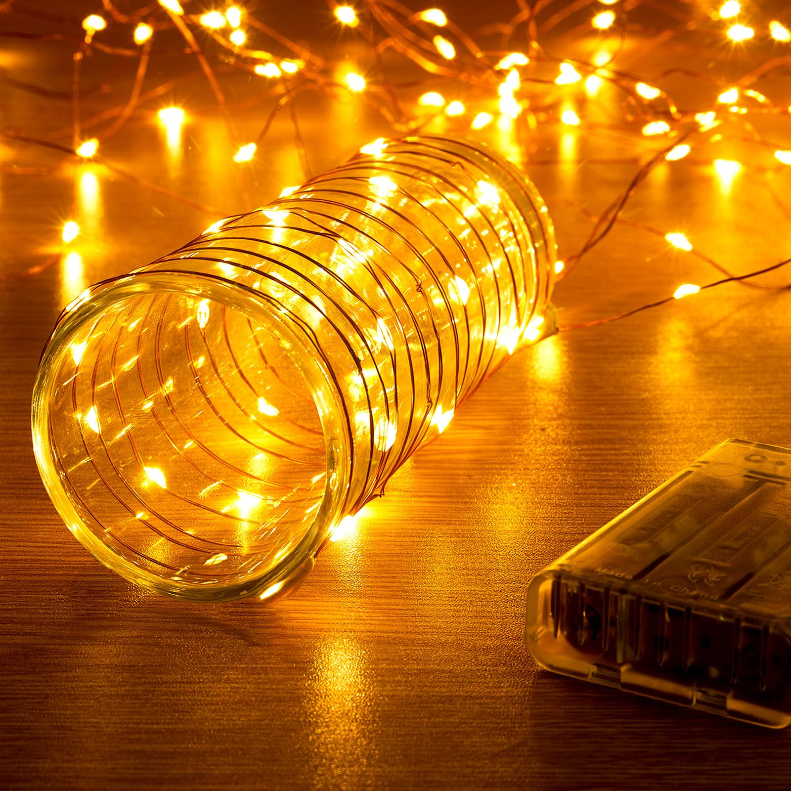 1 Pack 16.4ft Battery Operated String Lights with Timer, Warm White with Synchronized Twinkle Mod... | Amazon (US)