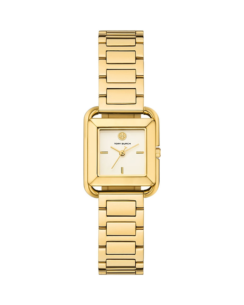 Tory Burch The Kira Square Three Hand Gold Tone Stainless Steel Watch, 24mm x 24mm | Bloomingdale's (US)