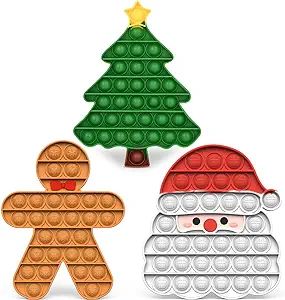 Christmas Decorations Pop Fidgets Toys - Push It Bubbles Sensory Toy Christmas Party Decor Santa ... | Amazon (US)