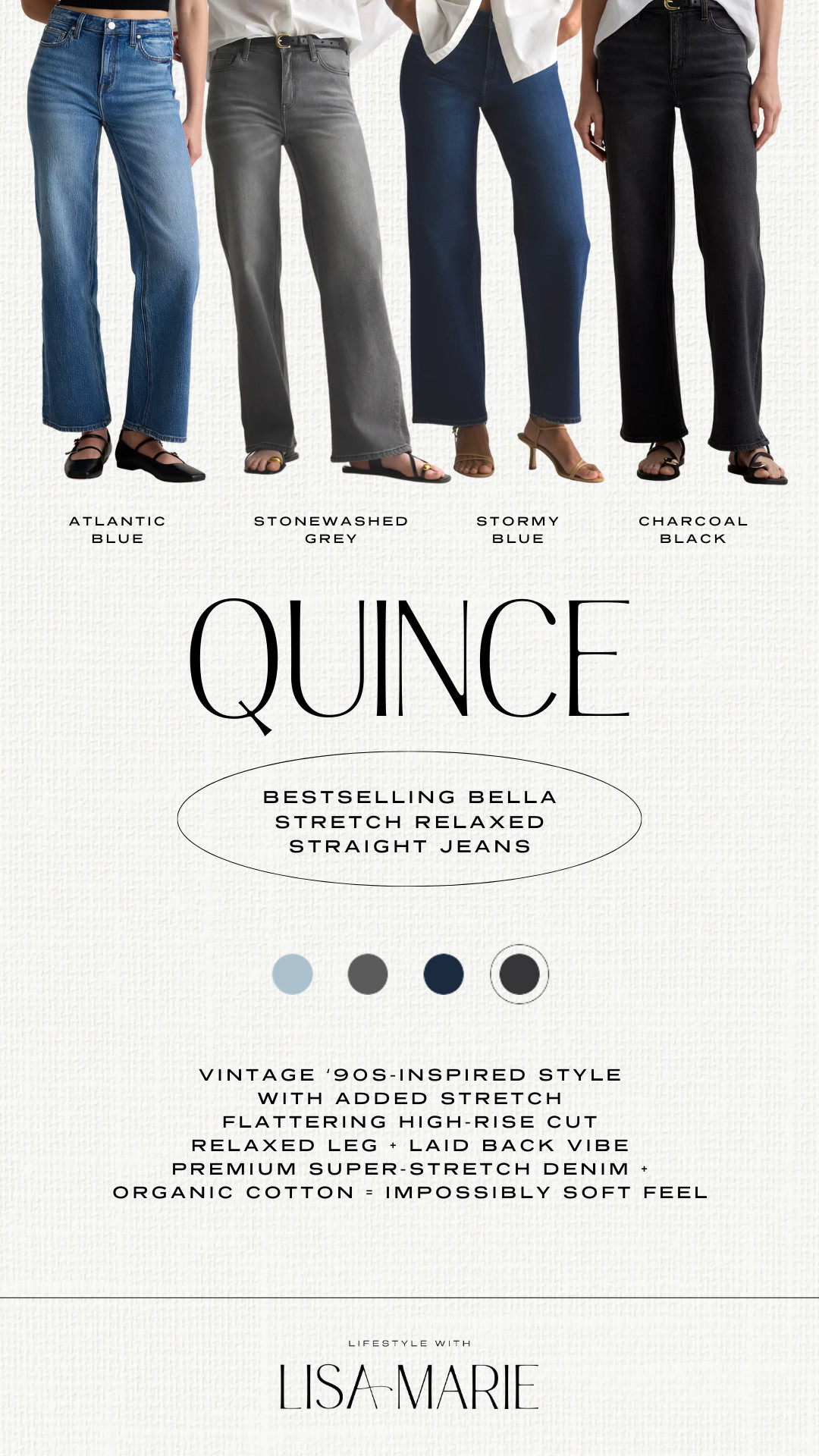 Quince bestselling jeans. Quince Bella stretch jeans. Stretchy jeans. Stretchy denim. Comfortable jeans. Spring denim. Spring pants. Straight leg jeans. Relaxed jeans. High rise jeans.  

 #LTKootd #LTKmomlife #LTKPetite