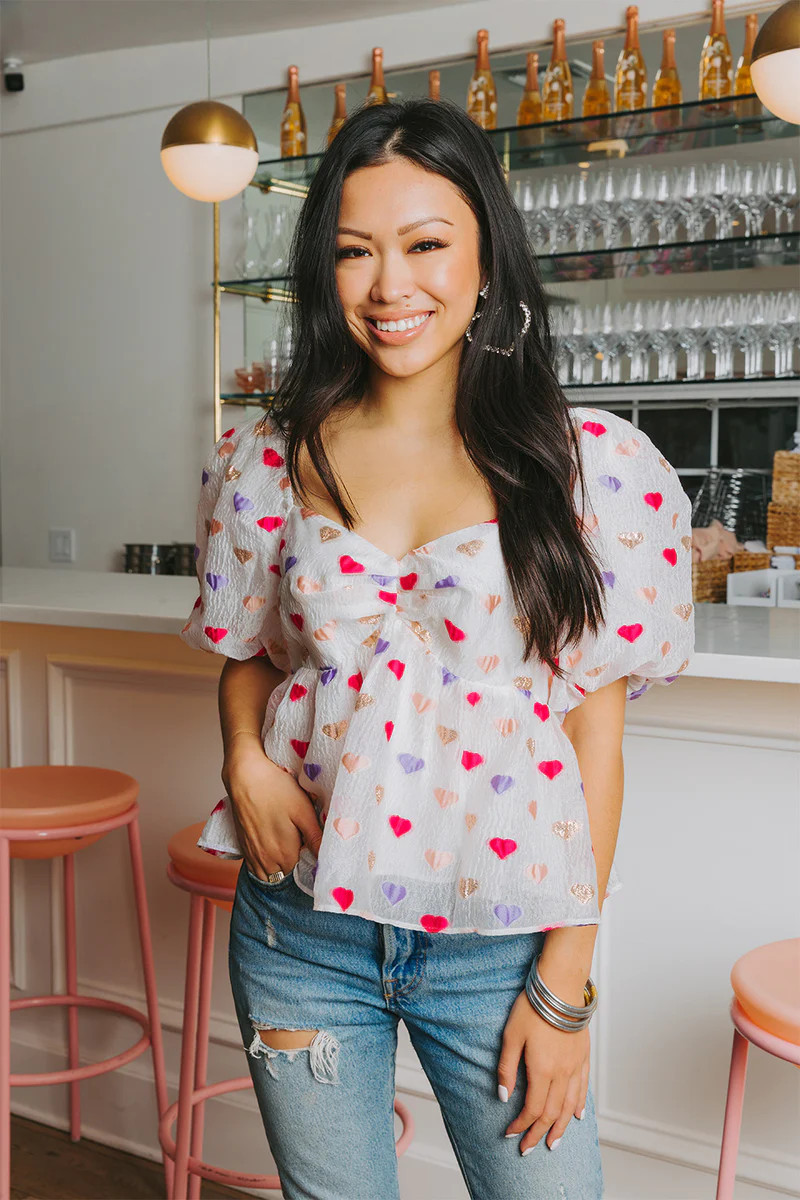 BuddyLove | Blakely Peplum Short Sleeve Top | Kissing Booth | BuddyLove