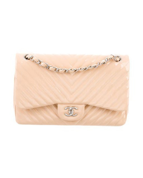 Chanel Chevron Classic Jumbo Double Flap Bag Nude | The RealReal