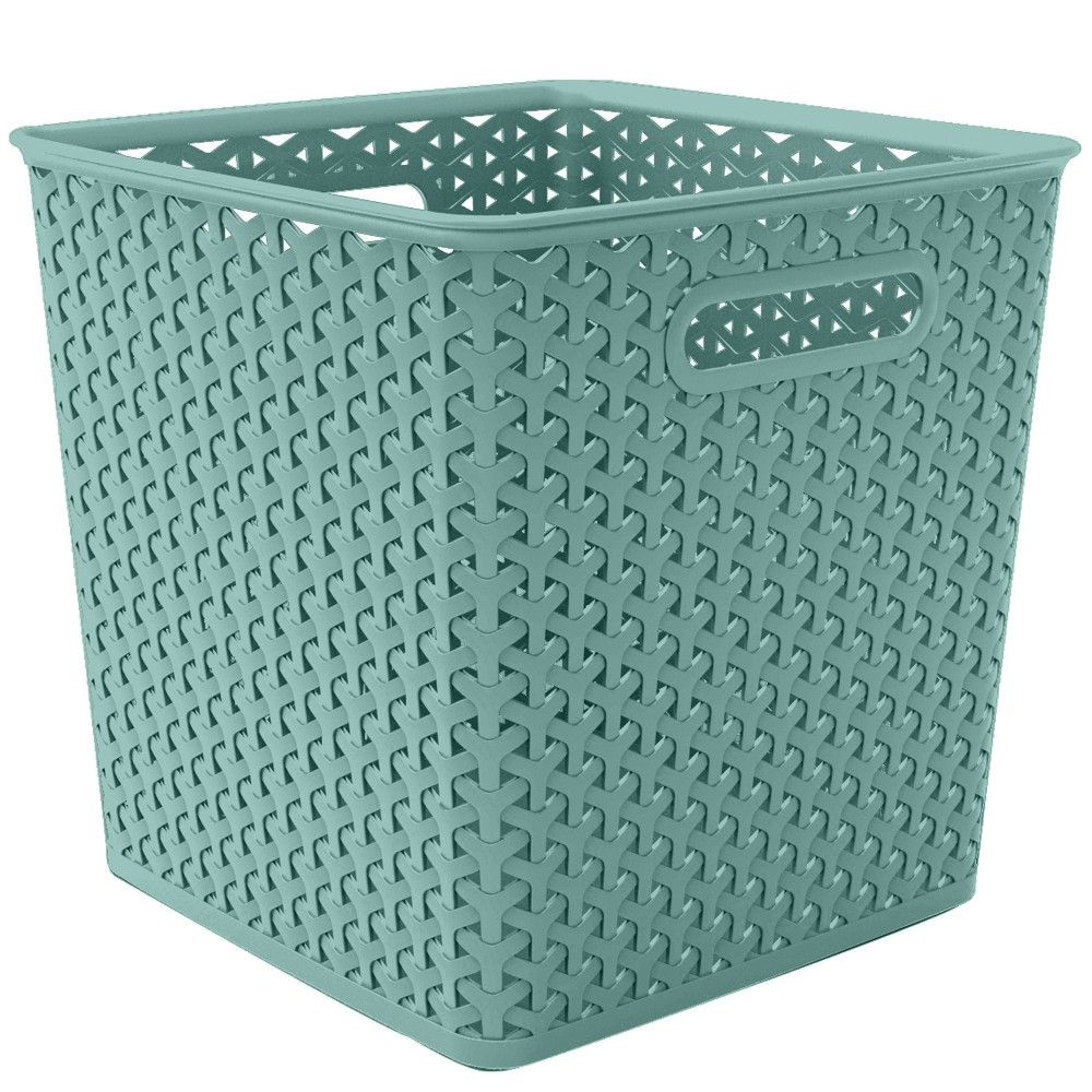 11"" Y Weave Cube Turquoise - Room Essentials | Target