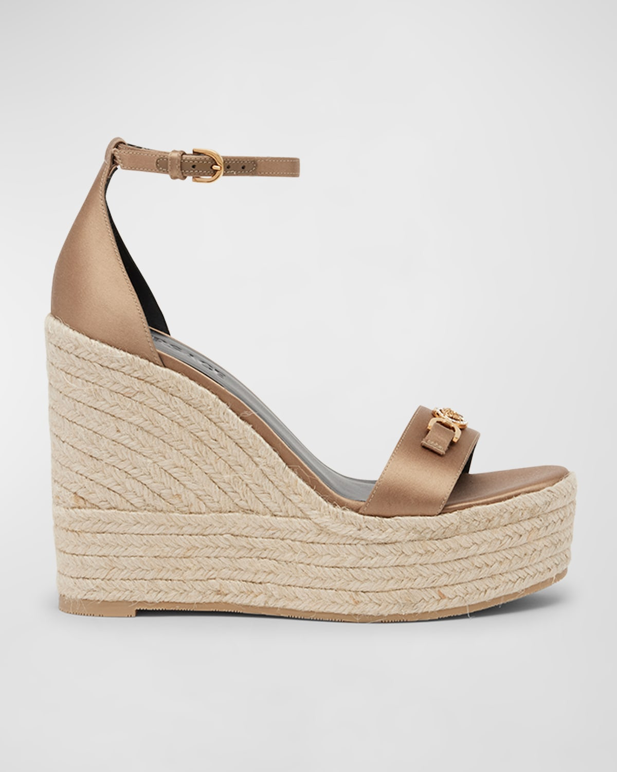 Medusa Silk Ankle-Strap Wedge Espadrilles | Neiman Marcus