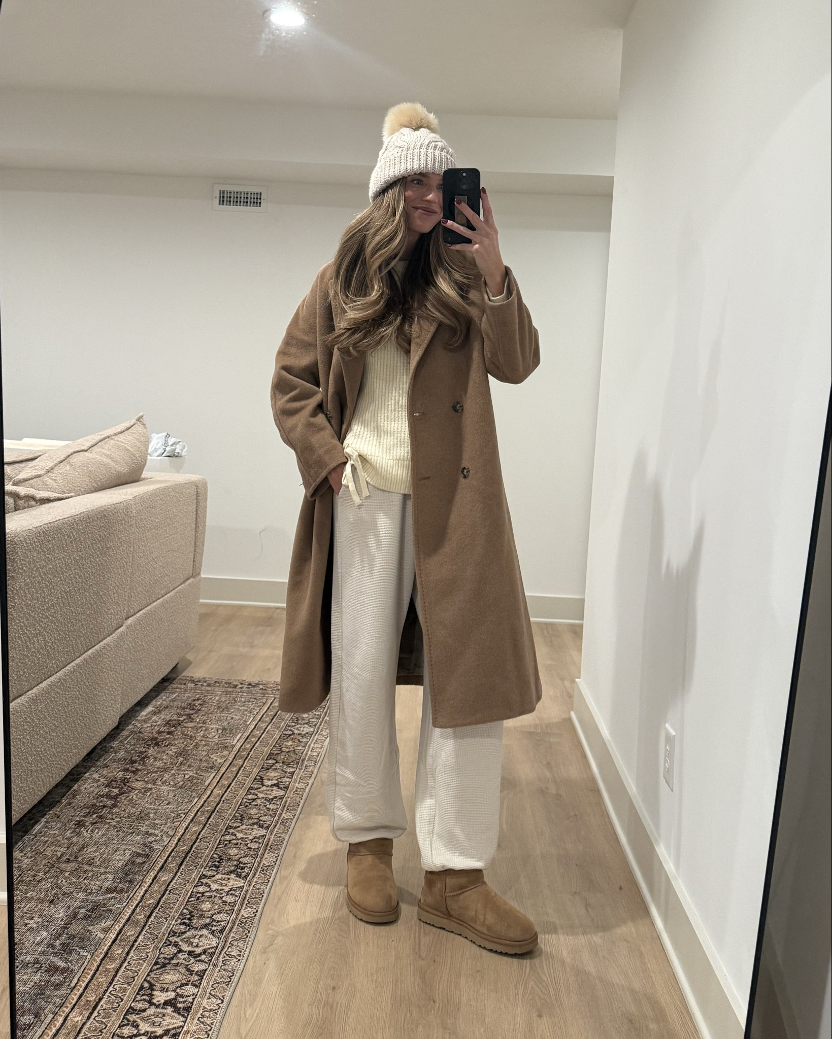 One oversized sweater 4 ways
Sizing:
Sweater runs oversized. Still wearing medium for extra length
Small tall in leggings and joggers
Medium in skirt for bump
Sized up to 29 in jeans for bump but they do run slightly bigger if you are not pregnant 
Medium tall in camel coat
Medium in fur coat
Medium in puffer coat

#LTKBump #LTKTall #LTKHoliday