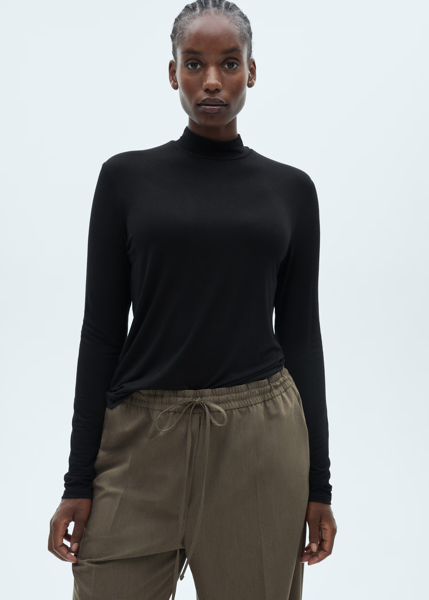 Turtleneck T-shirt - Women | MANGO United Kingdom | MANGO (UK)