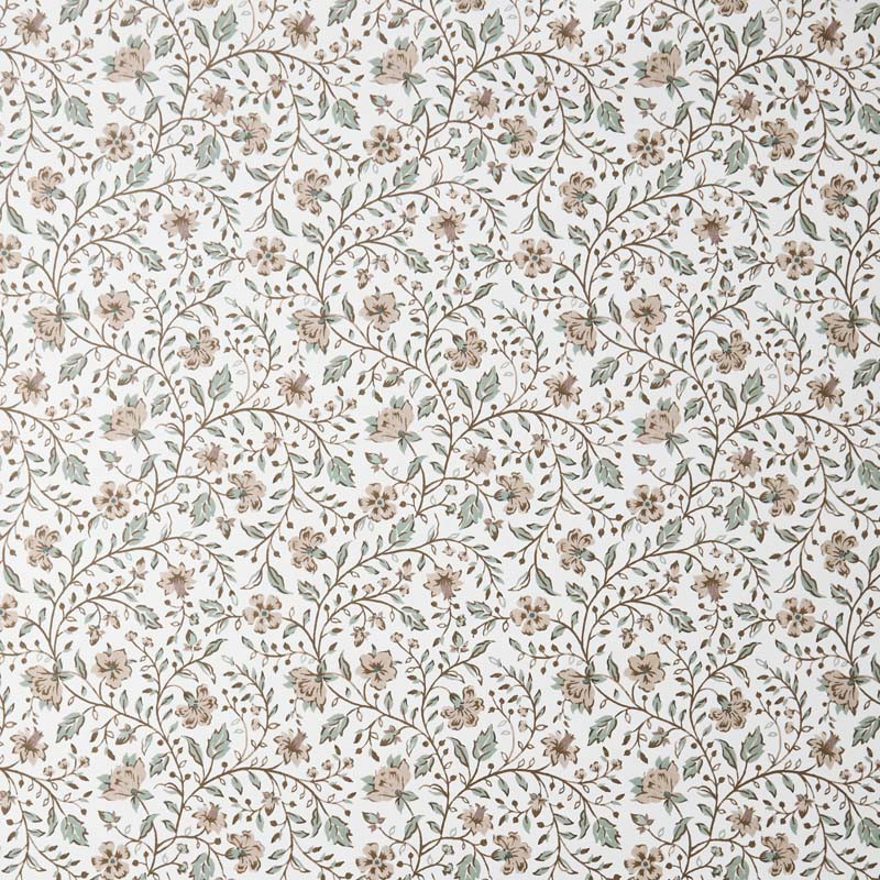 Garden Patch Floral Traditional Wallpaper - Beige/Green/Pink, Size 27 x 27Roll | The Company Store | The Company Store