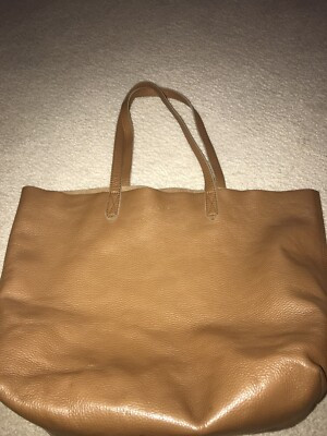 Cuyana Tan Pebbled Leather Inner Pockets Double Handles Classic Tote Bag  | eBay | eBay US