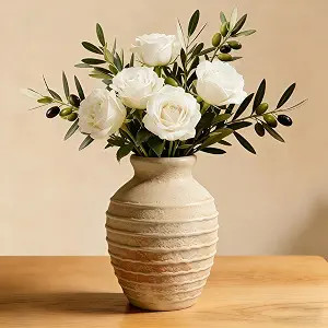 Ceramic Flower Vase 6.7" Farmhouse Table Vases Rustic Vintage Vase Decorative for Flowers & Plant... | Amazon (US)