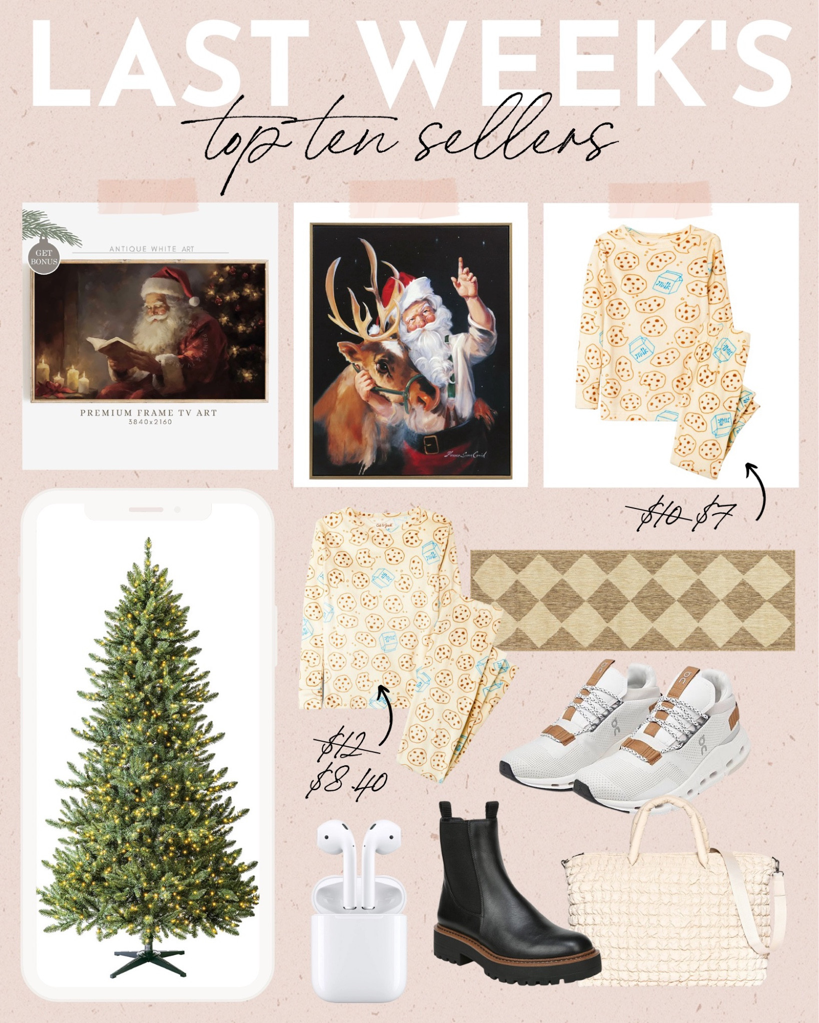 Last Week’s Top 10 Sellers ✨
holiday decor, christmas decor, holiday home decor, christmas wall art, kids pajamas, cloudnova sneakers, gift ideas, sale finds, target tote bag, home rug, chelsea boots 

#LTKGiftGuide #LTKsalealert #LTKHoliday
