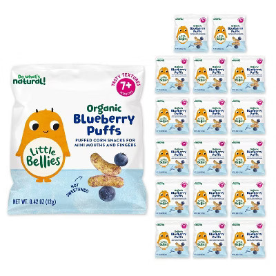 Little Bellies Organic Puffs Baby Snacks - Blueberry - 18ct/7.56oz: Age 7 Months+, 2nd Stage, Pouch, Ready to Eat | Target