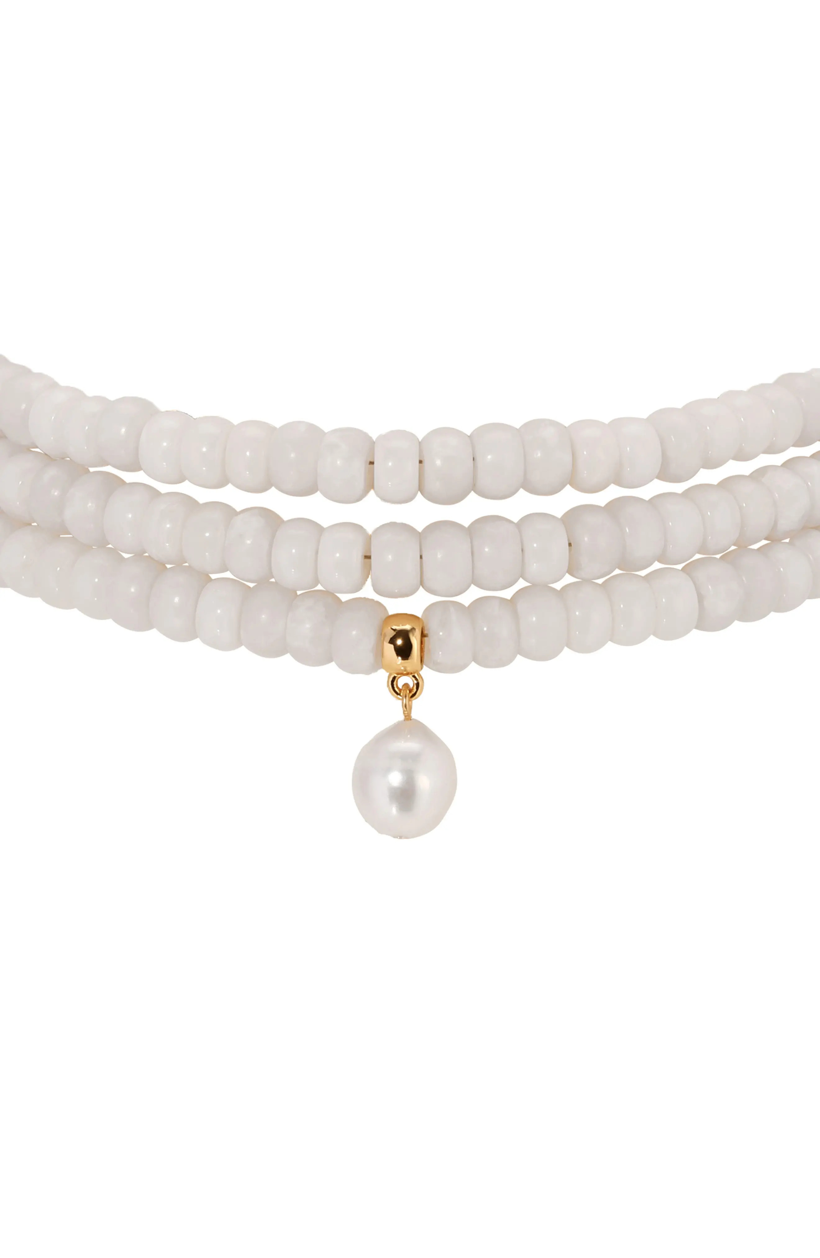 Ettika Marina Layers Beaded Necklace in Rose Quartz at Nordstrom | Nordstrom