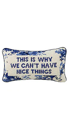 Furbish Studio This is Why We Can't Have Nice Things Needlepoint Pillow from Revolve.com | Revolve Clothing (Global)
