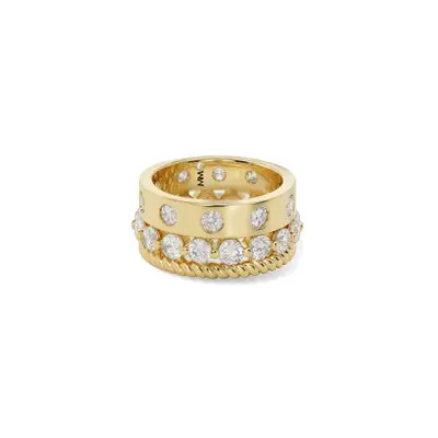Melinda Maria Ashley Venice Set of 3 Rings in Gold-White at Nordstrom, Size 9 | Nordstrom