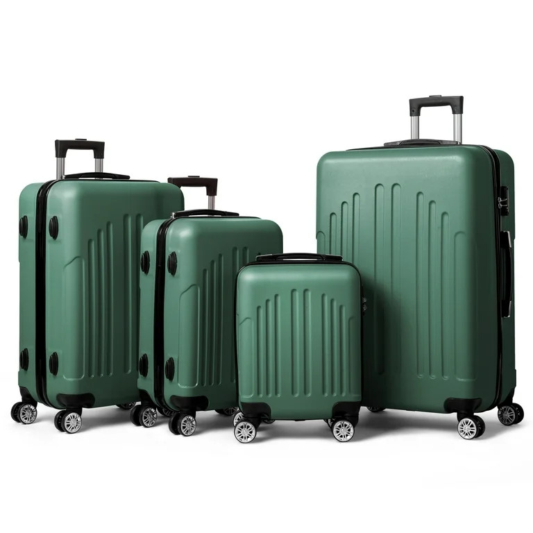 Zimtown 4 Piece Luggage Set, ABS Hard Shell Suitcase Luggage Sets Double Wheels with TSA Lock, Vi... | Walmart (US)