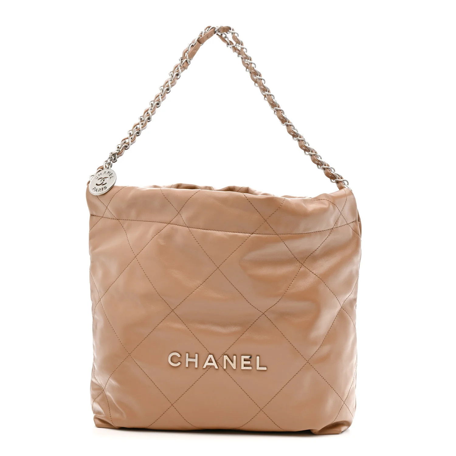Shiny Calfskin Quilted Small Chanel 22 Beige | FASHIONPHILE (US)