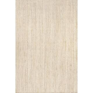 Rigo Chunky Loop Jute Off-White 10 ft. x 14 ft. Farmhouse Living Room/Bedroom/Dining Room Area Rug | The Home Depot