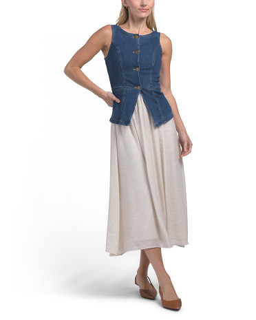 2pc Knit Dress With Denim Vest Set | TJ Maxx
