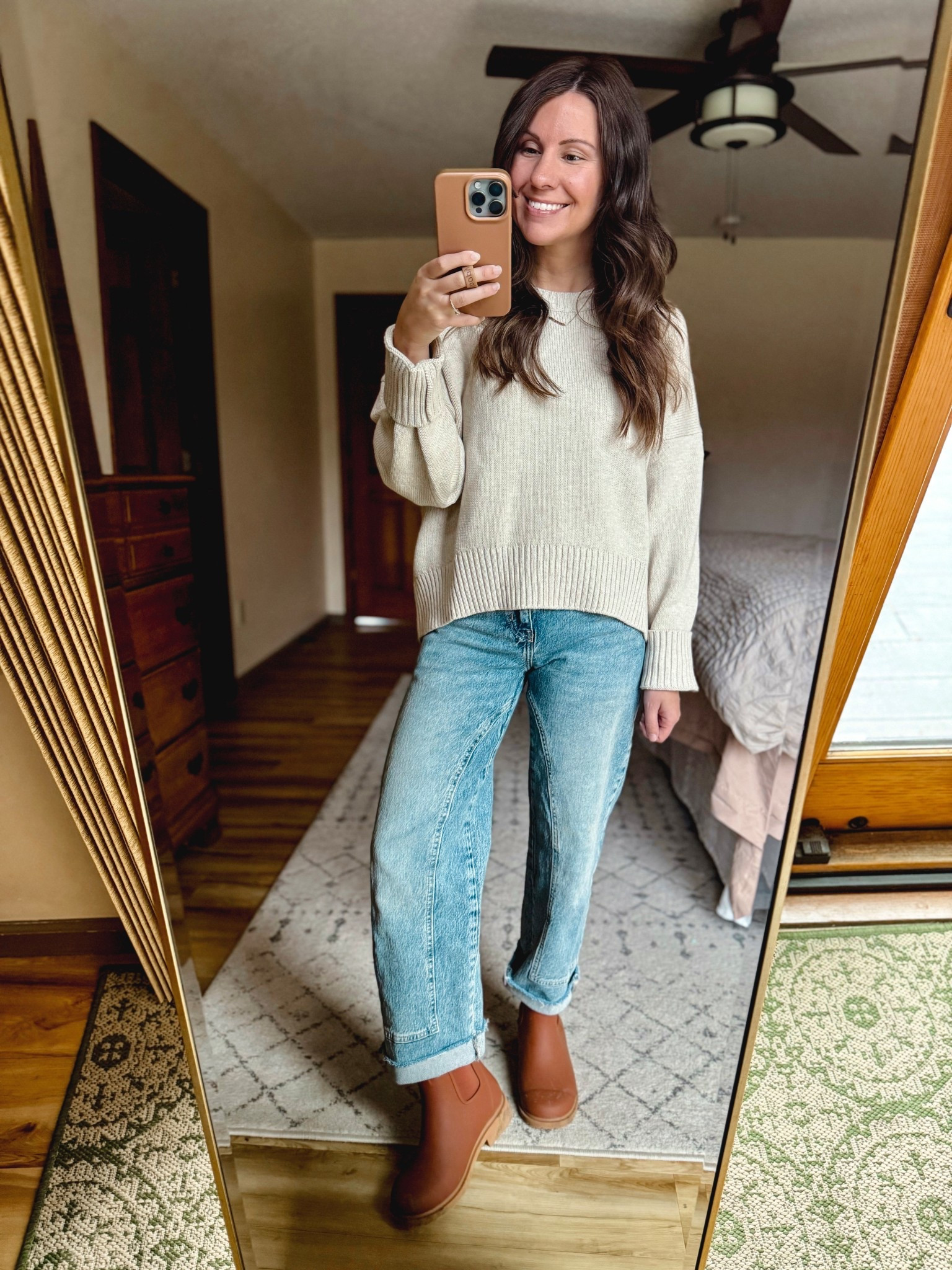 small in my sweater, 24 short in my jeans (short isn’t sold anymore-easily cut off because of the raw hem).  and 6 in my rain boots! 

#LTKootd #LTKPetite #LTKgrwm