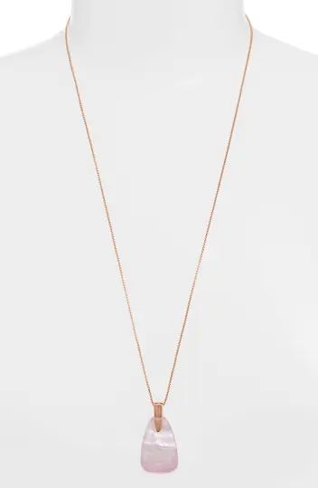 Maeve 14K Rose Gold Plated Brass Mother of Pearl Pendant Necklace | Nordstrom Rack
