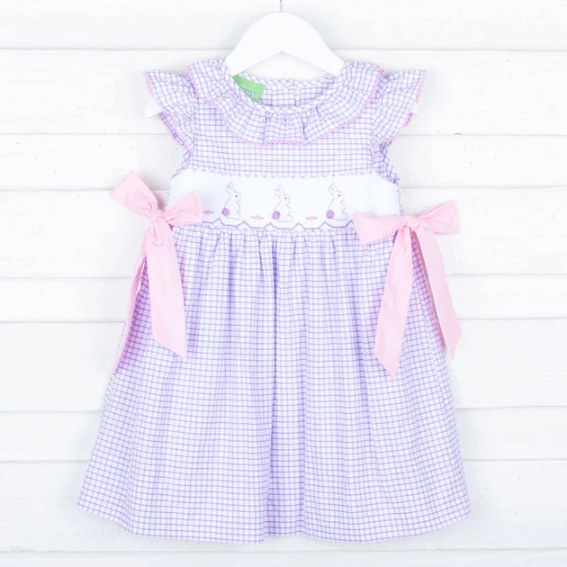 Bunny Smocked Lavender Beverly Dress | Classic Whimsy