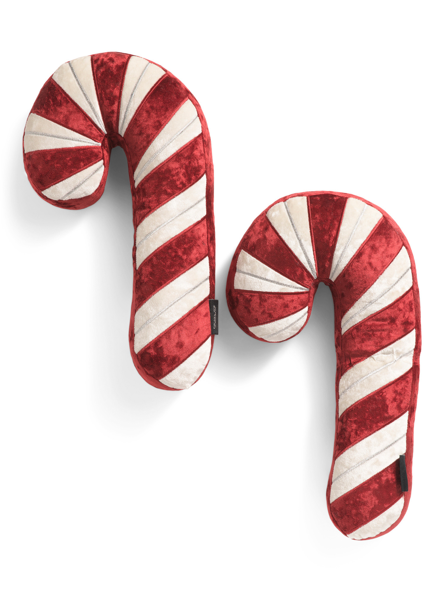 2pk 9x18 Crushed Velvet Candy Cane Shaped Pillows | Marshalls