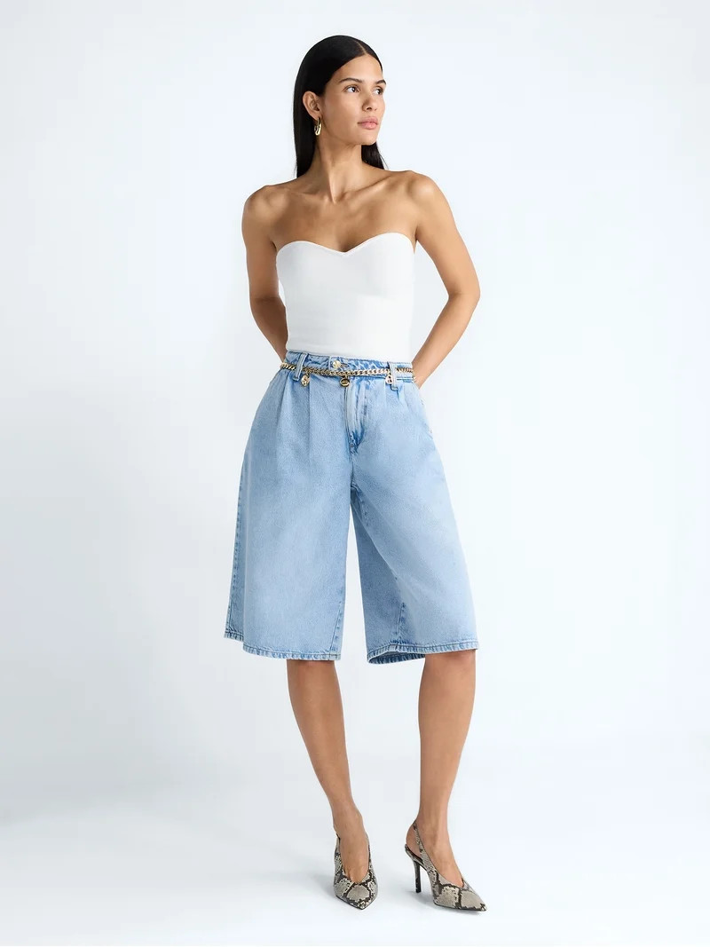 Devil Wears Prada Scoop Collection Women's and Women's Plus Denim Pleated Culottes, Sizes 0-26W | Walmart (US)