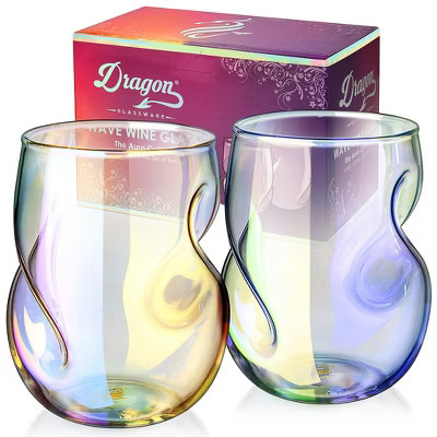 Dragon Glassware 16 oz Stemless Wine Glasses Aura Set of 2 | Target