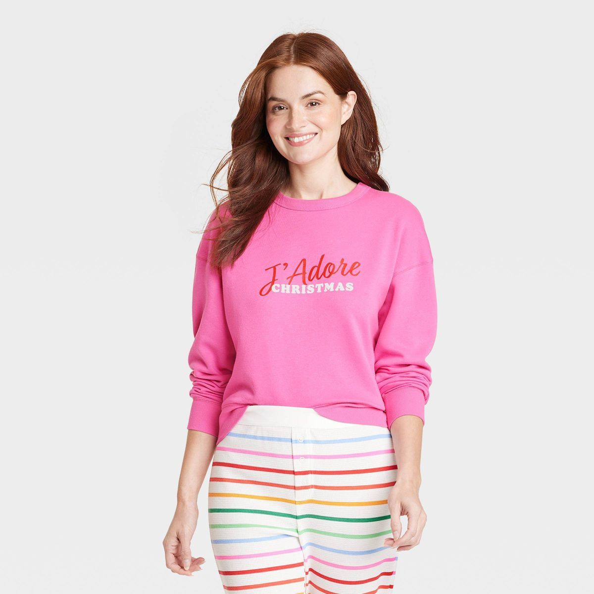 Women's J'Adore Christmas Matching Family Sweatshirt - Wondershop™ Pink XS | Target