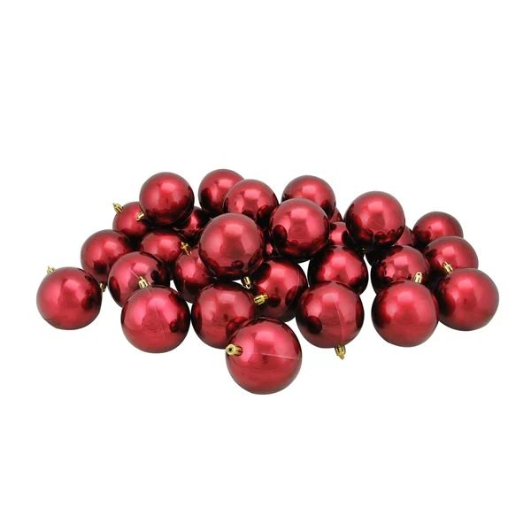 32ct Burgundy Red Shatterproof Shiny Xmas Ball Ornaments 3.25" (80mm) | Bed Bath & Beyond