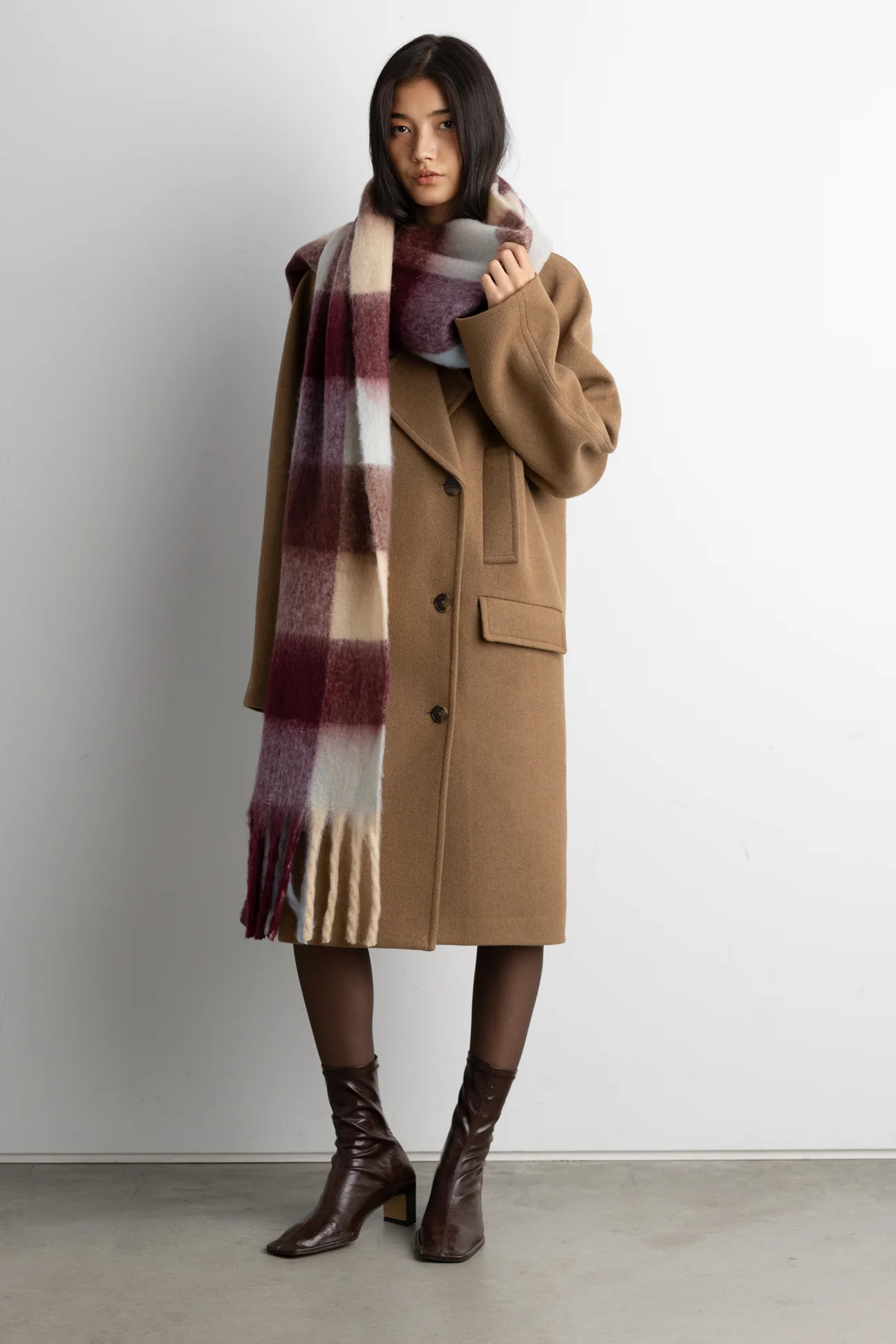 PATTERNED SCARF WITH TASSELS | OAK + FORT