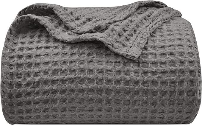 PHF Ultra Soft Waffle Weave Blanket King Size 104"x 90"- Washed Lightweight Breathable Cozy Woven... | Amazon (US)