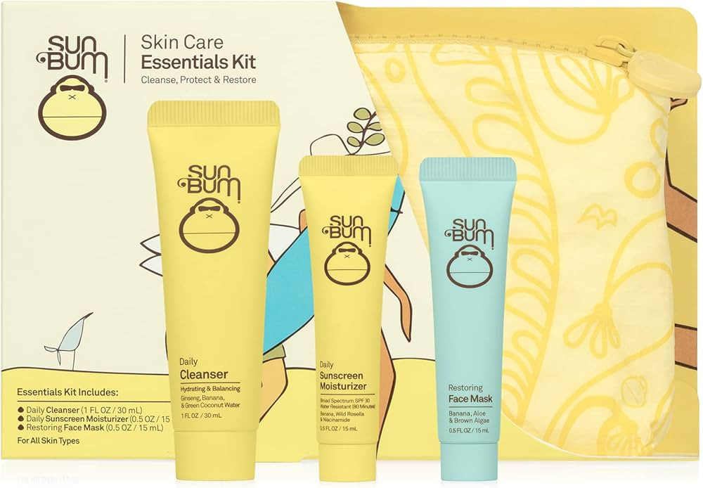 Sun Bum Skin Care Essentials Travel Kit | Cleanse, Protect, and Restore with Daily Facial Cleanse... | Amazon (US)