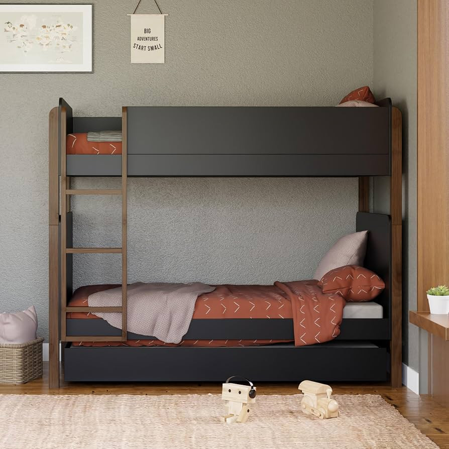 Babyletto Tiptoe Convertible Bunk Bed in Black and Natural Walnut, Greenguard Gold Certified | Amazon (US)