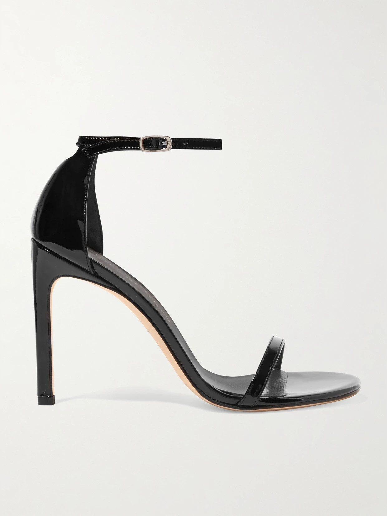 Stuart Weitzman - Nudistsong Patent-leather Sandals - Black | NET-A-PORTER (US)