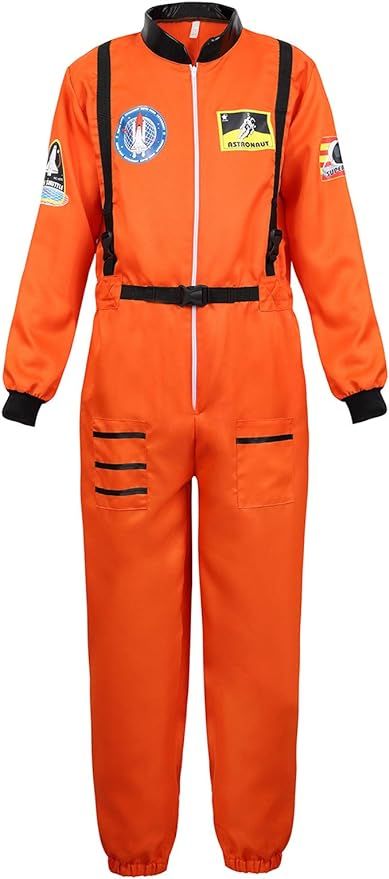 Men's Adult Astronaut Spaceman Costume Coverall Pilot Air Force Flight Jumpsuit Dress Up Party | Amazon (US)