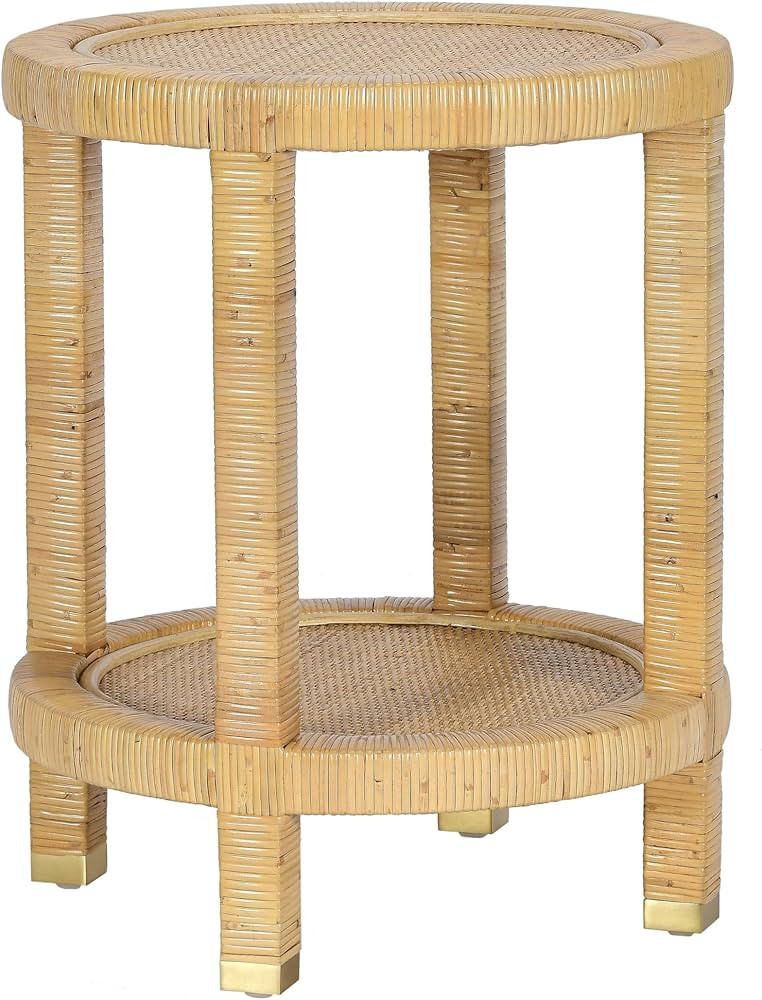 Tov Furniture Amara Natural Rattan Side Table | Amazon (US)