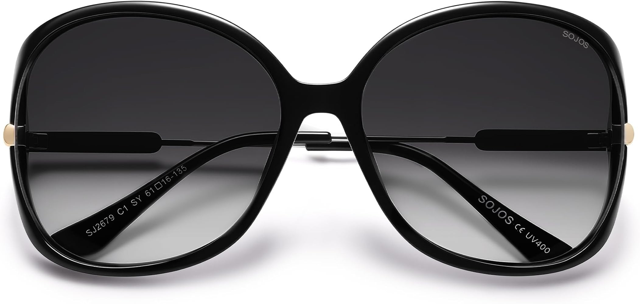SOJOS 2026 Oversized Butterfly Sunglasses for Women with Gold Arms,Beach Sun UV Protection Shades | Amazon (US)