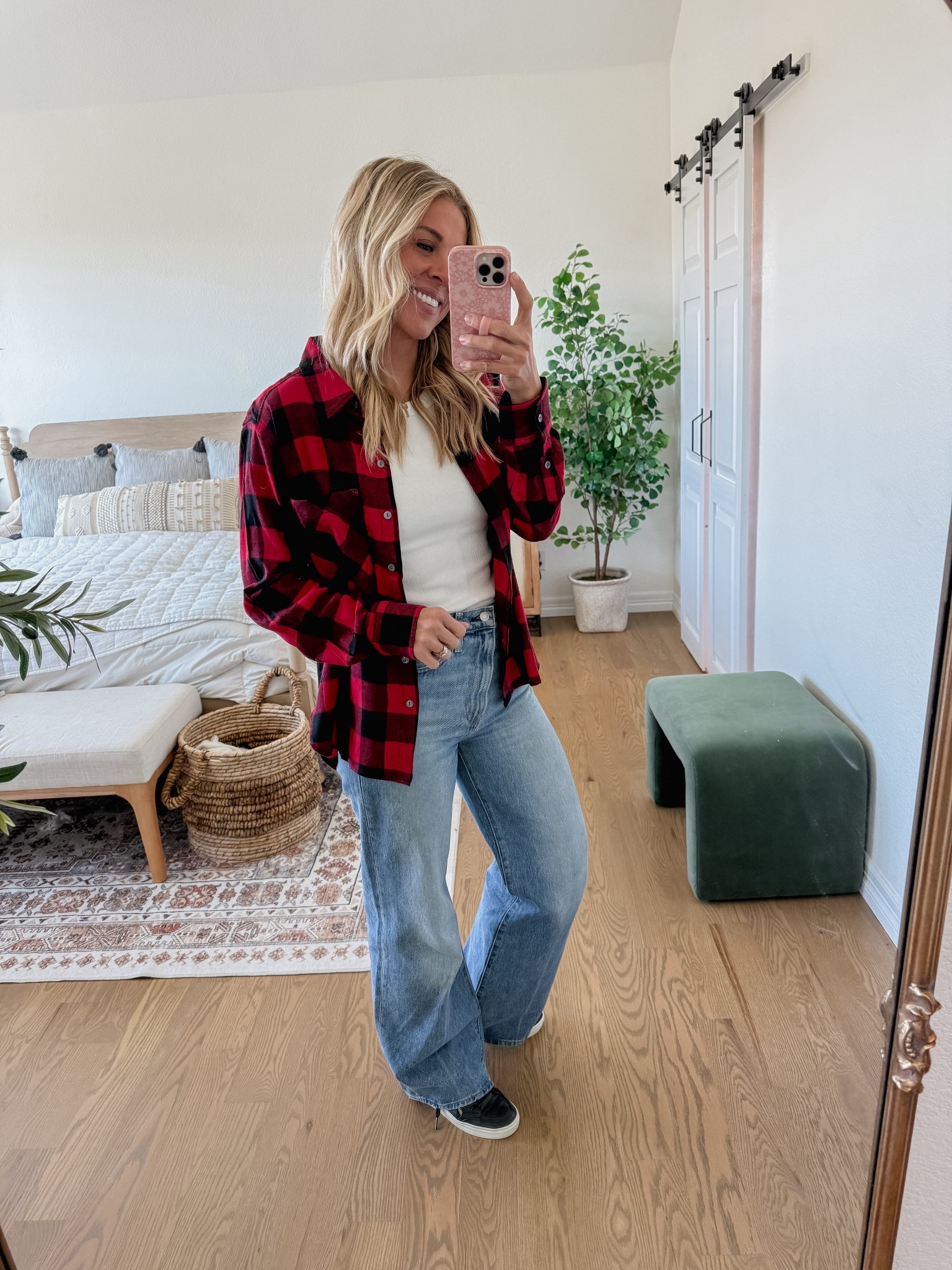 Flannel button up shirt from Walmart! Definitely be sure to size up because they do shrink when you wash them. I have on large here. $16 and comes in lots of colors.

Fall outfit, game day, outfit, Walmart fashion, Sarah Joy 

#LTKSaleAlert #LTKSeasonal #LTKFindsUnder50