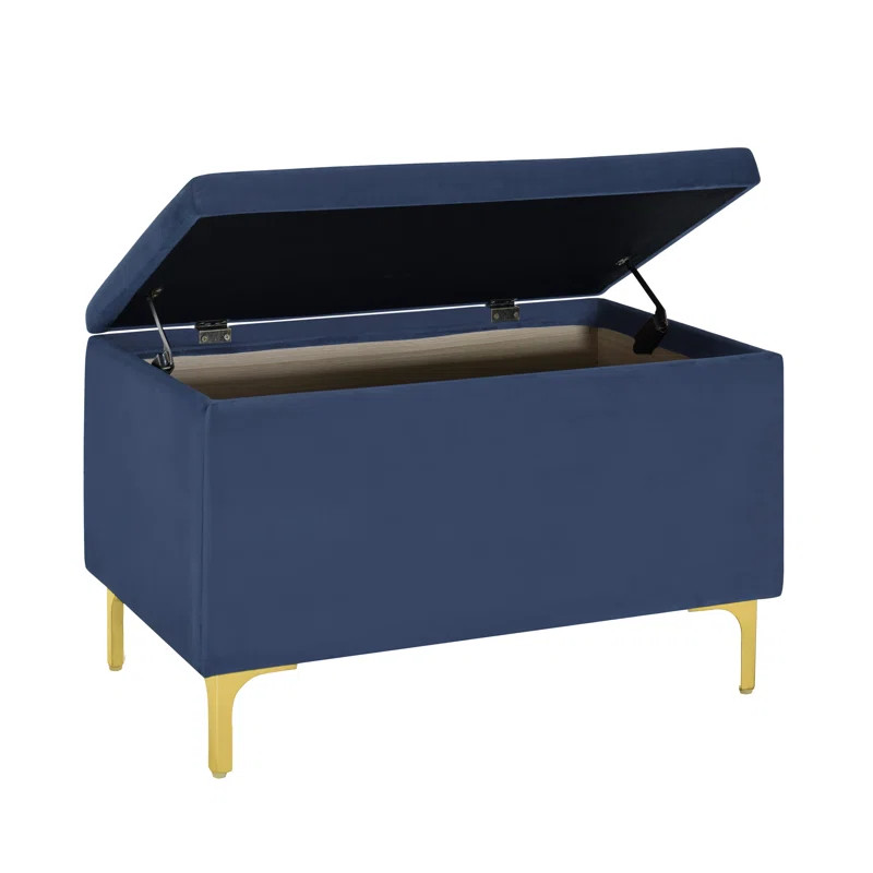 42 Inch Hinged Top Storage Bench W/ Grid-Tufted Seat In Ivory | Wayfair Professional