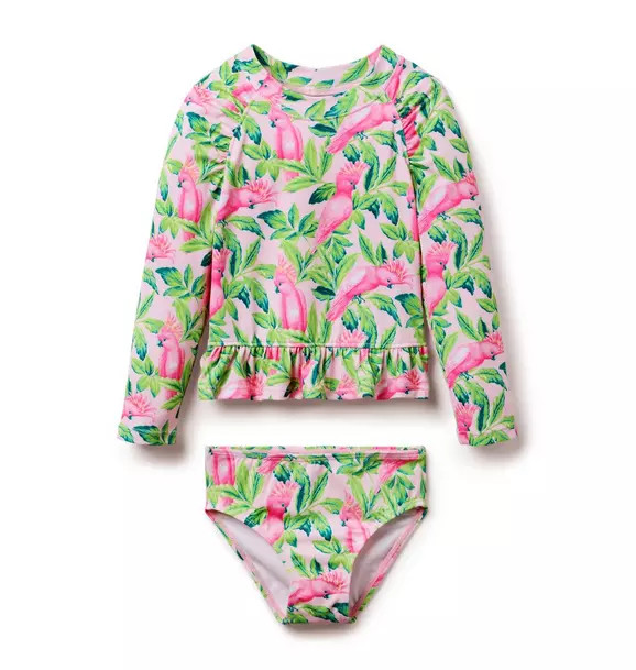 Recycled Tropical Bird Rash Guard Swimsuit | Janie and Jack