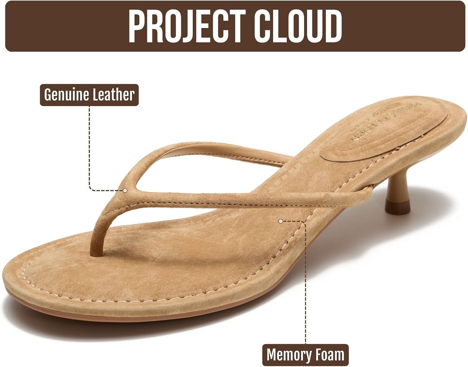 Project Cloud 100% Genuine Leather Fashion Kitten Heels for Women (Mango) | Amazon (US)