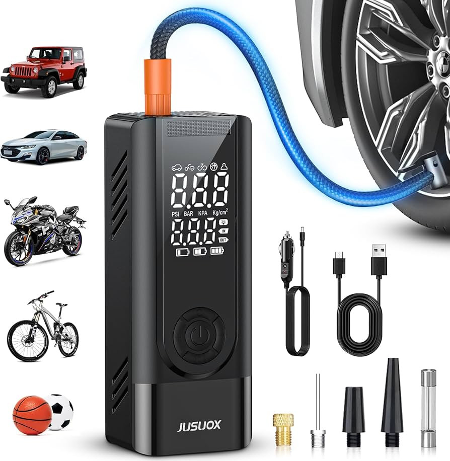 Tire Inflator Portable Air Compressor, 150PSI Cordless Air Pump for Car Tires, Battery & 12V DC D... | Amazon (US)
