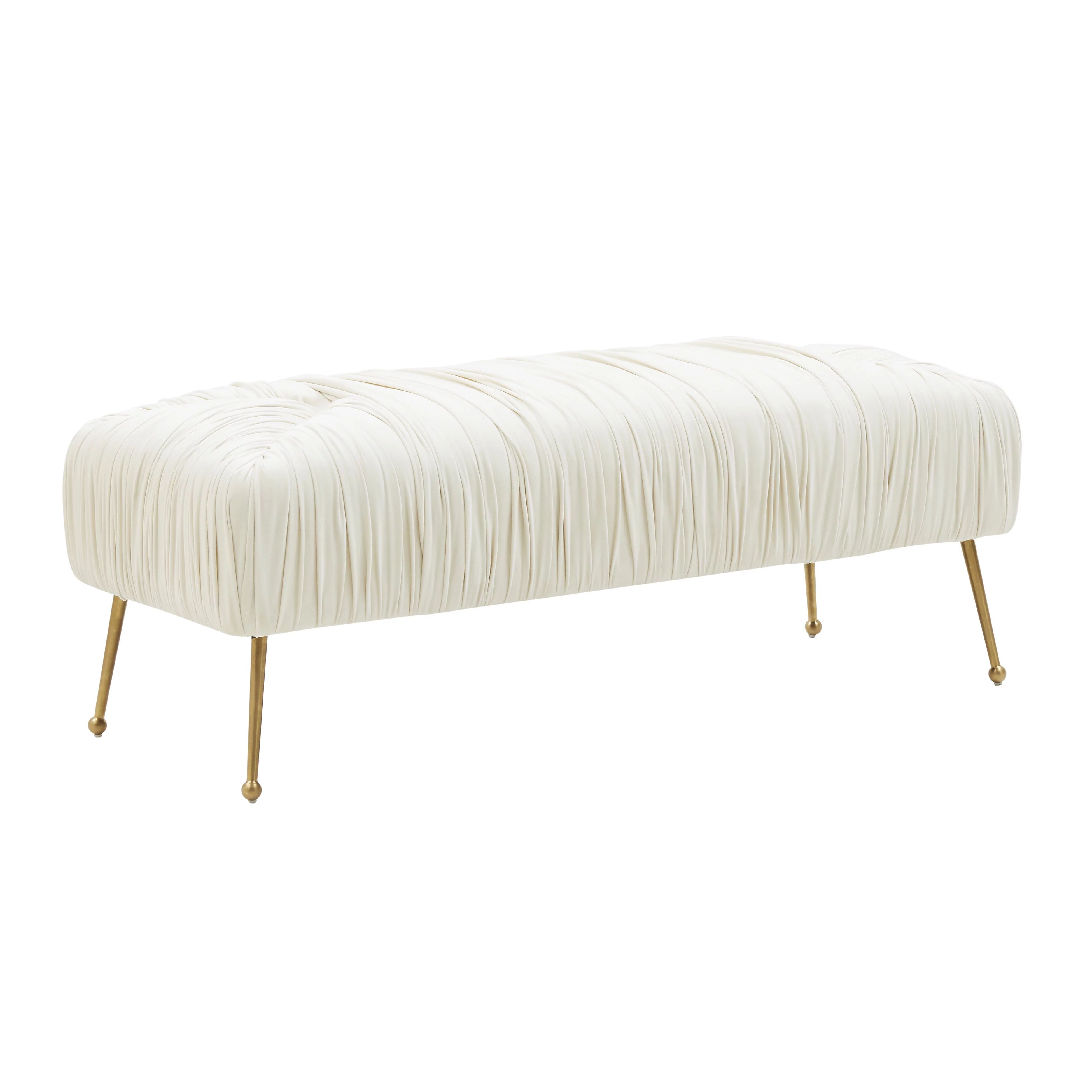TOV Furniture Jessica Cream Velvet Bench with Gold Legs by Inspire Me! Home Décor | Walmart (US)