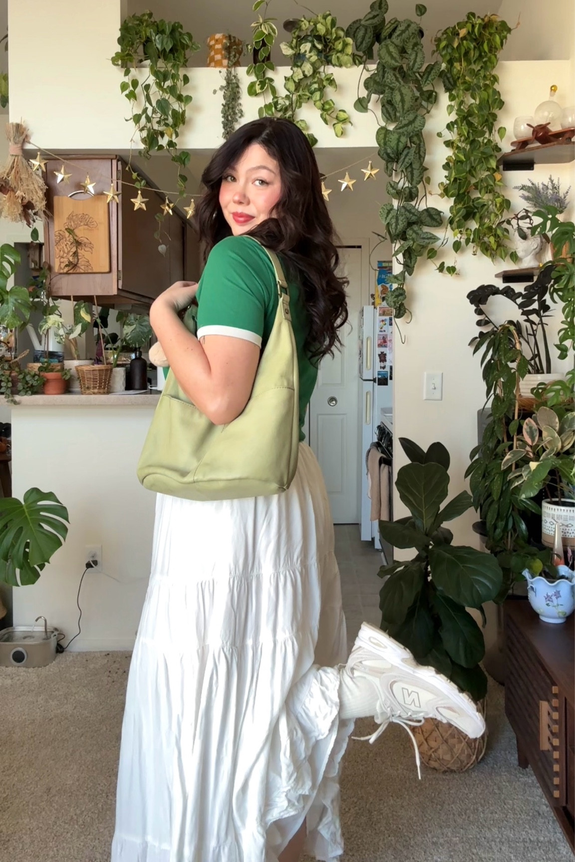 Size L in top! Bag from tj maxx a couple years ago, shoes are new balance 